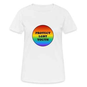 LGBT-Jugendliche schützen - Frauen T-Shirt atmungsaktiv - Weiß - Vorne - AI Model Female 172 dark (172cm)