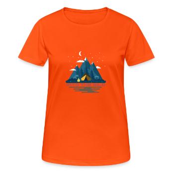 Into the wild - T-shirt respirant Femme - orange néon - Devant - AI Model Female 172 dark (172cm)