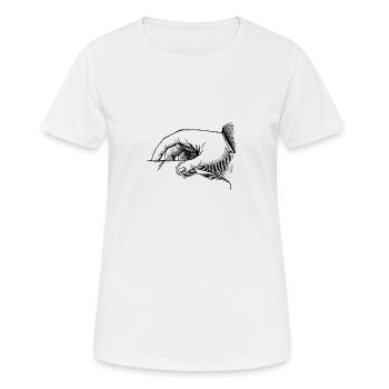 hand - Women's Breathable T-Shirt - white - Front - AI Model Female 172 dark (172cm)