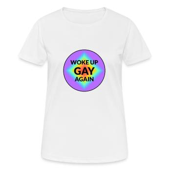 Wieder schwul aufgewacht - Frauen T-Shirt atmungsaktiv - Weiß - Vorne - AI Model Female 172 dark (172cm)