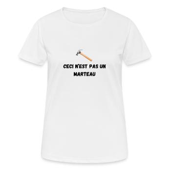 marteau - T-shirt respirant Femme - blanc - Devant - AI Model Female 172 dark (172cm)