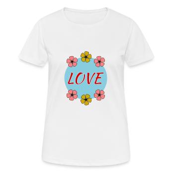 LIEBE. VALENTINSTAG. ICH LIEBE DICH. ICH LIEBE DICH. LIEBE - Frauen T-Shirt atmungsaktiv - Weiß - Vorne - AI Model Female 172 dark (172cm)