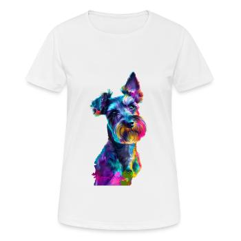 Zwergschnauzer - Frauen T-Shirt atmungsaktiv - Weiß - Vorne - AI Model Female 172 dark (172cm)