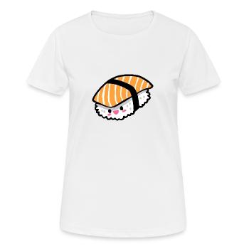 Lachs Nigiri Sashimi Kawaii Sushi - Frauen T-Shirt atmungsaktiv - Weiß - Vorne - AI Model Female 172 dark (172cm)