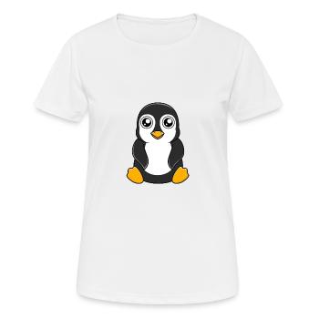 manchot - T-shirt respirant Femme - blanc - Devant - AI Model Female 172 dark (172cm)