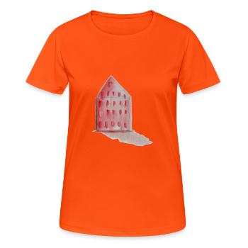 A red house - be a househusband :) - Women's Breathable T-Shirt - neon orange - Front - AI Model Female 172 dark (172cm)
