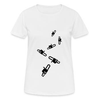 Icône d’icône de tronçonneuse - T-shirt respirant Femme - blanc - Devant - AI Model Female 172 dark (172cm)