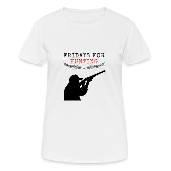 Fridays for Hunting Jäger - Frauen T-Shirt atmungsaktiv - Weiß - Vorne - AI Model Female 172 dark (172cm)