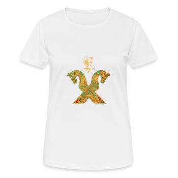 pignon de cheval e 95 e - T-shirt respirant Femme - blanc - Devant - AI Model Female 172 dark (172cm)