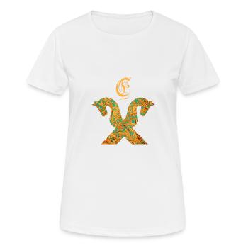 pignon de cheval e 95 c - T-shirt respirant Femme - blanc - Devant - AI Model Female 172 dark (172cm)
