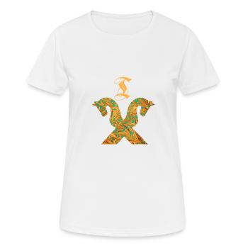Pignon pour chevaux E 95 T - T-shirt respirant Femme - blanc - Devant - AI Model Female 172 dark (172cm)