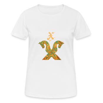 Pignon pour chevaux E 95 x - T-shirt respirant Femme - blanc - Devant - AI Model Female 172 dark (172cm)