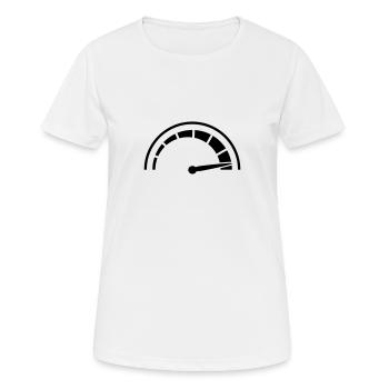 Tacho Schnell Rasen - Frauen T-Shirt atmungsaktiv - Weiß - Vorne - AI Model Female 172 dark (172cm)
