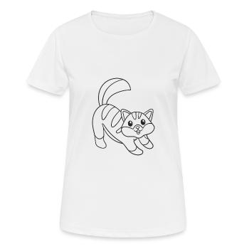 Katze, Kätzchen, süß, Geschenk, Geschenkidee - Frauen T-Shirt atmungsaktiv - Weiß - Vorne - AI Model Female 172 dark (172cm)