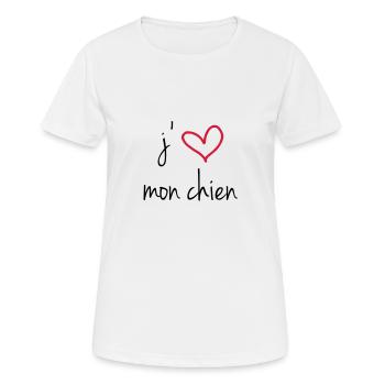 i love my dog - Frauen T-Shirt atmungsaktiv - Weiß - Vorne - AI Model Female 172 dark (172cm)