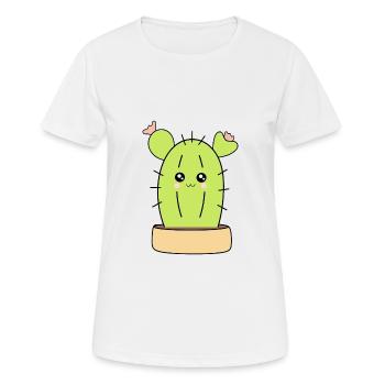 Cactus Kawaii Plante Kawaii Succulentes Kawaii - T-shirt respirant Femme - blanc - Devant - AI Model Female 172 dark (172cm)