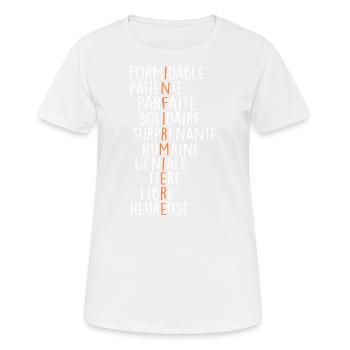 Définition infirmière - T-shirt respirant Femme - blanc - Devant - AI Model Female 172 dark (172cm)