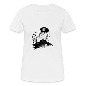 la police policier majeur Comic - T-shirt respirant Femme - blanc - Devant - AI Model Female 172 dark (172cm)