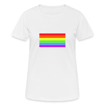 Drapeau arc-en-ciel - T-shirt respirant Femme - blanc - Devant - AI Model Female 172 dark (172cm)