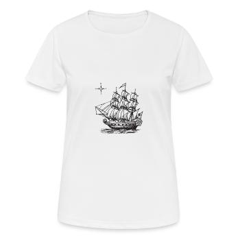 Der Segler - Frauen T-Shirt atmungsaktiv - Weiß - Vorne - AI Model Female 172 dark (172cm)