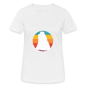 Coucher de soleil mariés - T-shirt respirant Femme - blanc - Devant - AI Model Female 172 dark (172cm)