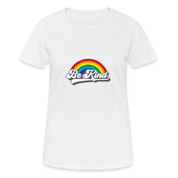 Soyez gentil LGBT Arc-en-ciel - T-shirt respirant Femme - blanc - Devant - AI Model Female 172 dark (172cm)