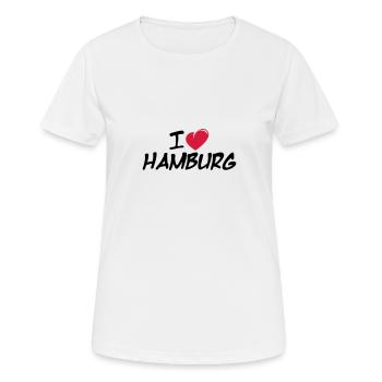 J'aime Hambourg / J'aime Hambourg - T-shirt respirant Femme - blanc - Devant - AI Model Female 172 dark (172cm)
