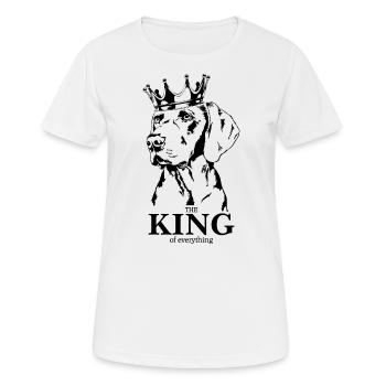 Weimaraner King Hundespruch Hunde Wilsigns - Frauen T-Shirt atmungsaktiv - Weiß - Vorne - AI Model Female 172 dark (172cm)