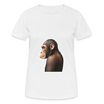 Schimpanse - Frauen T-Shirt atmungsaktiv - Weiß - Vorne - AI Model Female 172 dark (172cm)