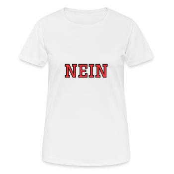 NEIN - Frauen T-Shirt atmungsaktiv - Weiß - Vorne - AI Model Female 172 dark (172cm)
