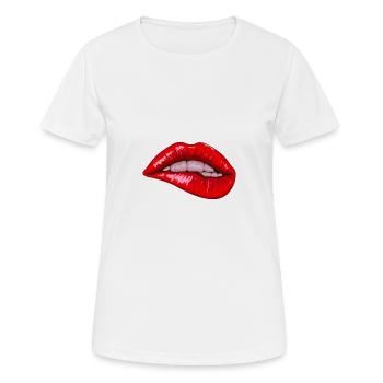 sexy lips - Women's Breathable T-Shirt - white - Front - AI Model Female 172 dark (172cm)