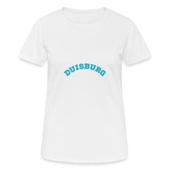Duisburg - Frauen T-Shirt atmungsaktiv - Weiß - Vorne - AI Model Female 172 dark (172cm)