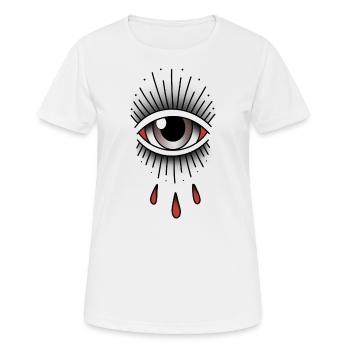 Auge old school - Frauen T-Shirt atmungsaktiv - Weiß - Vorne - AI Model Female 172 dark (172cm)