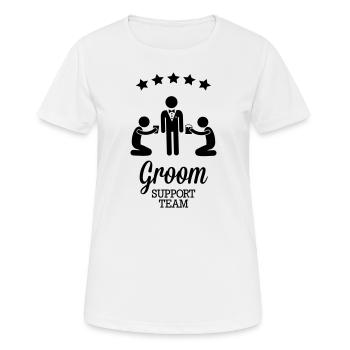 Groom Support Team - T-shirt respirant Femme - blanc - Devant - AI Model Female 172 dark (172cm)