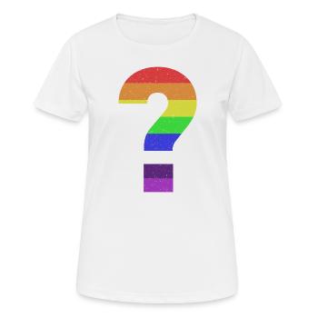 Point d’interrogation rétro vintage - T-shirt respirant Femme - blanc - Devant - AI Model Female 172 dark (172cm)