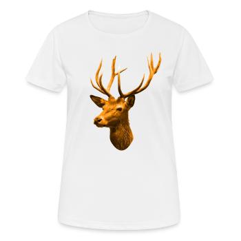 golden deer head - Women's Breathable T-Shirt - white - Front - AI Model Female 172 dark (172cm)