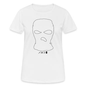 Maske, Haube - Frauen T-Shirt atmungsaktiv - Weiß - Vorne - AI Model Female 172 dark (172cm)