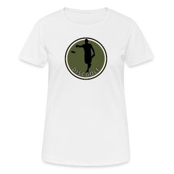 Frisbee Disc Golfer Frisbee - Women's Breathable T-Shirt - white - Front - AI Model Female 172 dark (172cm)