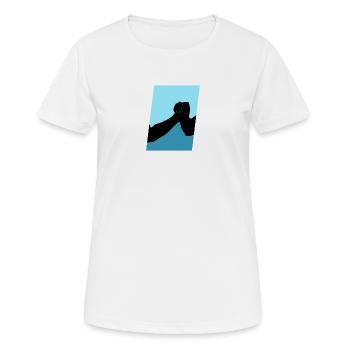 Armdrücken Wrestling Starker Mann - Frauen T-Shirt atmungsaktiv - Weiß - Vorne - AI Model Female 172 dark (172cm)