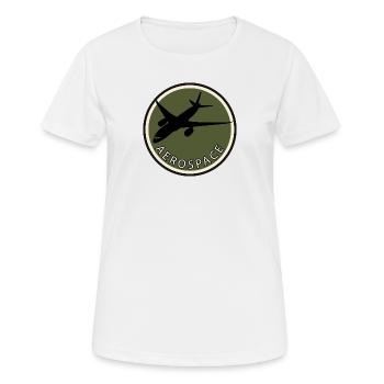 Pilote d’aviateur aérospatial - T-shirt respirant Femme - blanc - Devant - AI Model Female 172 dark (172cm)