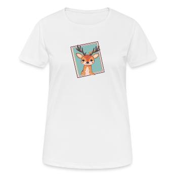 Hirschgeweih Wald - Frauen T-Shirt atmungsaktiv - Weiß - Vorne - AI Model Female 172 dark (172cm)
