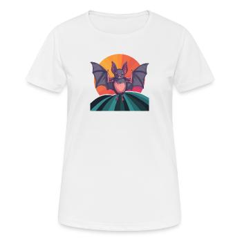Fledermaus Bat - Frauen T-Shirt atmungsaktiv - Weiß - Vorne - AI Model Female 172 dark (172cm)