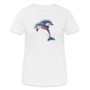Dolphin Sea Creatures Sea Creature - Women's Breathable T-Shirt - white - Front - AI Model Female 172 dark (172cm)