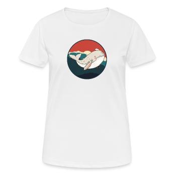 Meeresleben Unter Wasser Wal - Frauen T-Shirt atmungsaktiv - Weiß - Vorne - AI Model Female 172 dark (172cm)