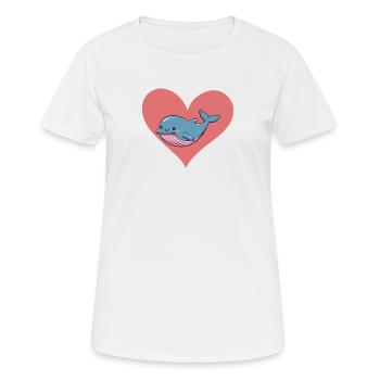 Baleine Créatures Marines - T-shirt respirant Femme - blanc - Devant - AI Model Female 172 dark (172cm)