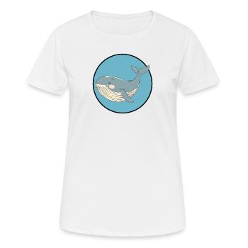 Marine Life Fin Whales - Women's Breathable T-Shirt - white - Front - AI Model Female 172 dark (172cm)