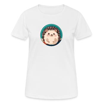 hérisson porc-épic épineux - T-shirt respirant Femme - blanc - Devant - AI Model Female 172 dark (172cm)
