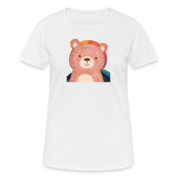 Baer Teddy Bear Ours brun - T-shirt respirant Femme - blanc - Devant - AI Model Female 172 dark (172cm)