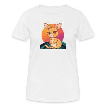 Kangaroo Aussie - Frauen T-Shirt atmungsaktiv - Weiß - Vorne - AI Model Female 172 dark (172cm)