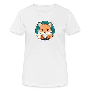 Fuchs Waldtier Fox - Frauen T-Shirt atmungsaktiv - Weiß - Vorne - AI Model Female 172 dark (172cm)